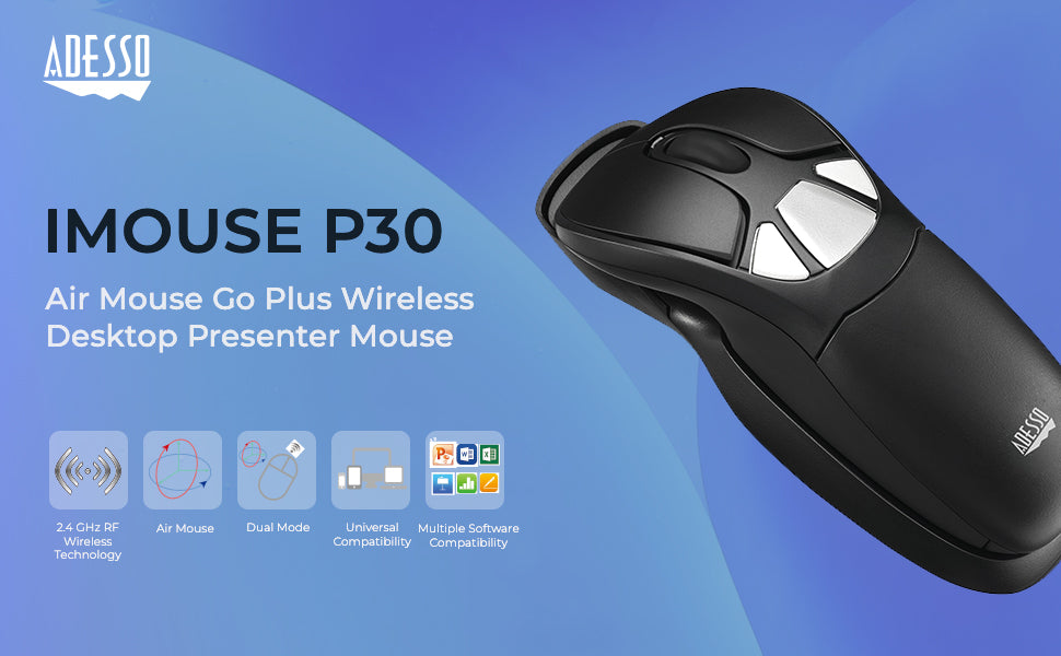 Adesso iMouse P30 Air Mouse Go Plus Wireless Presentation Mouse