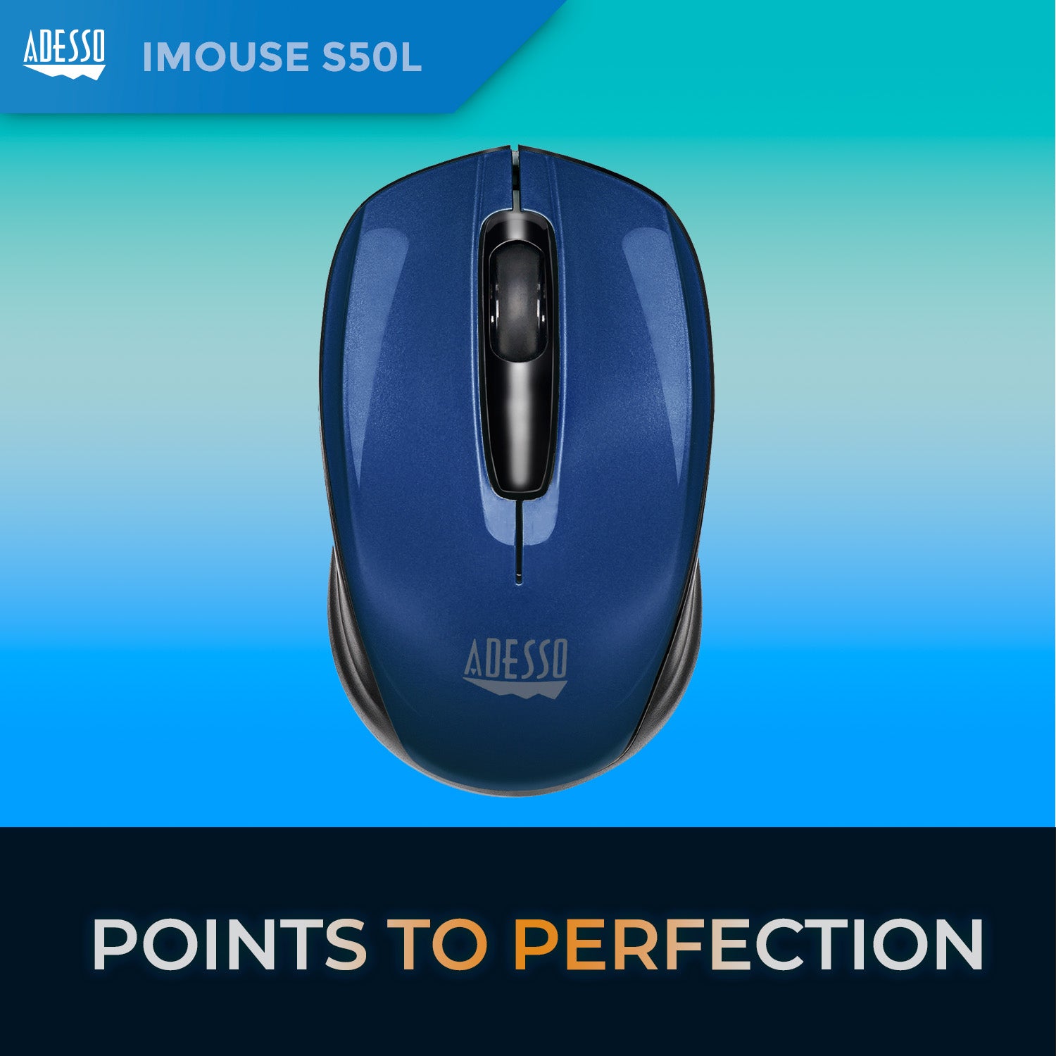 Adesso iMouse S50L Wireless Mini Mouse (Blue)