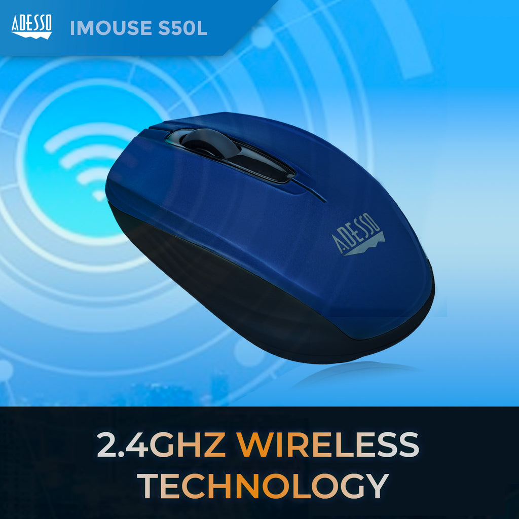 Adesso iMouse S50L Wireless Mini Mouse (Blue)