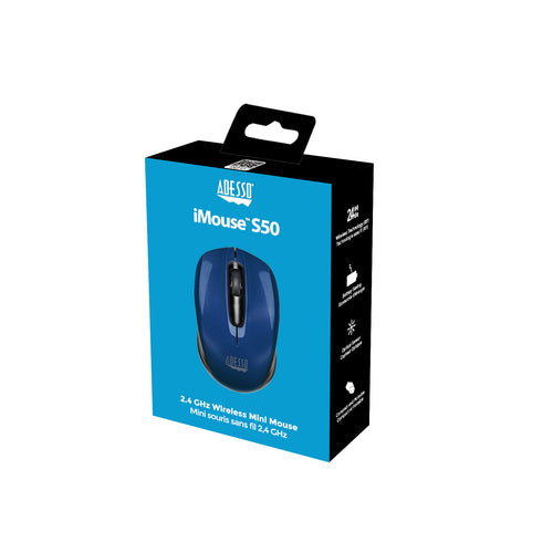 Adesso iMouse S50L Wireless Mini Mouse (Blue)