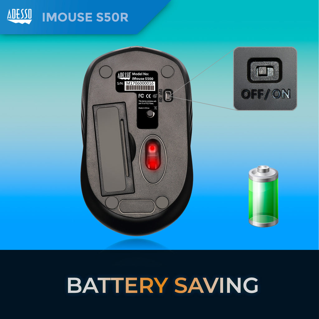 Adesso iMouse S50R Wireless Mini Mouse - Red