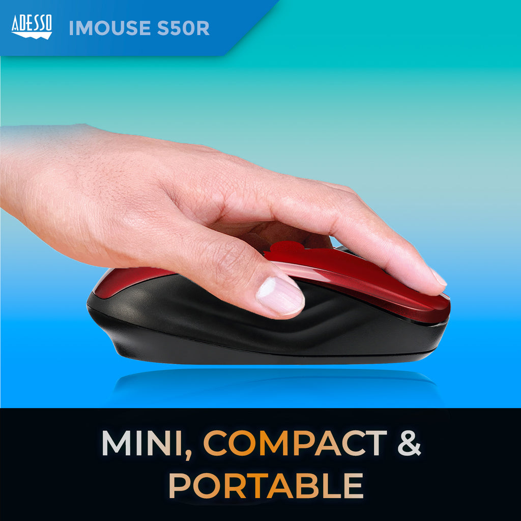 Adesso iMouse S50R Wireless Mini Mouse - Red