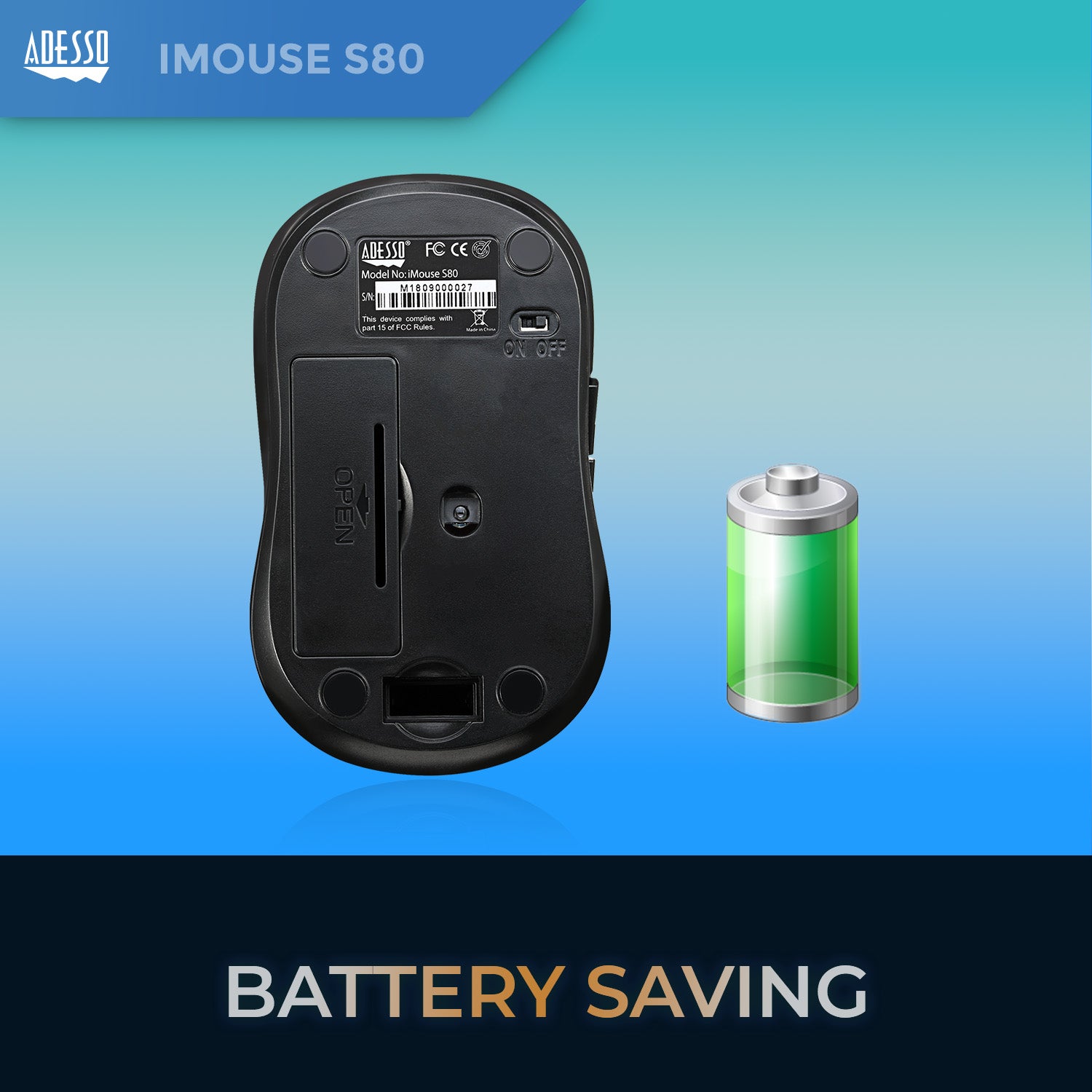 Adesso iMouse S80R Wireless Fabric Optical Mini Mouse - Red