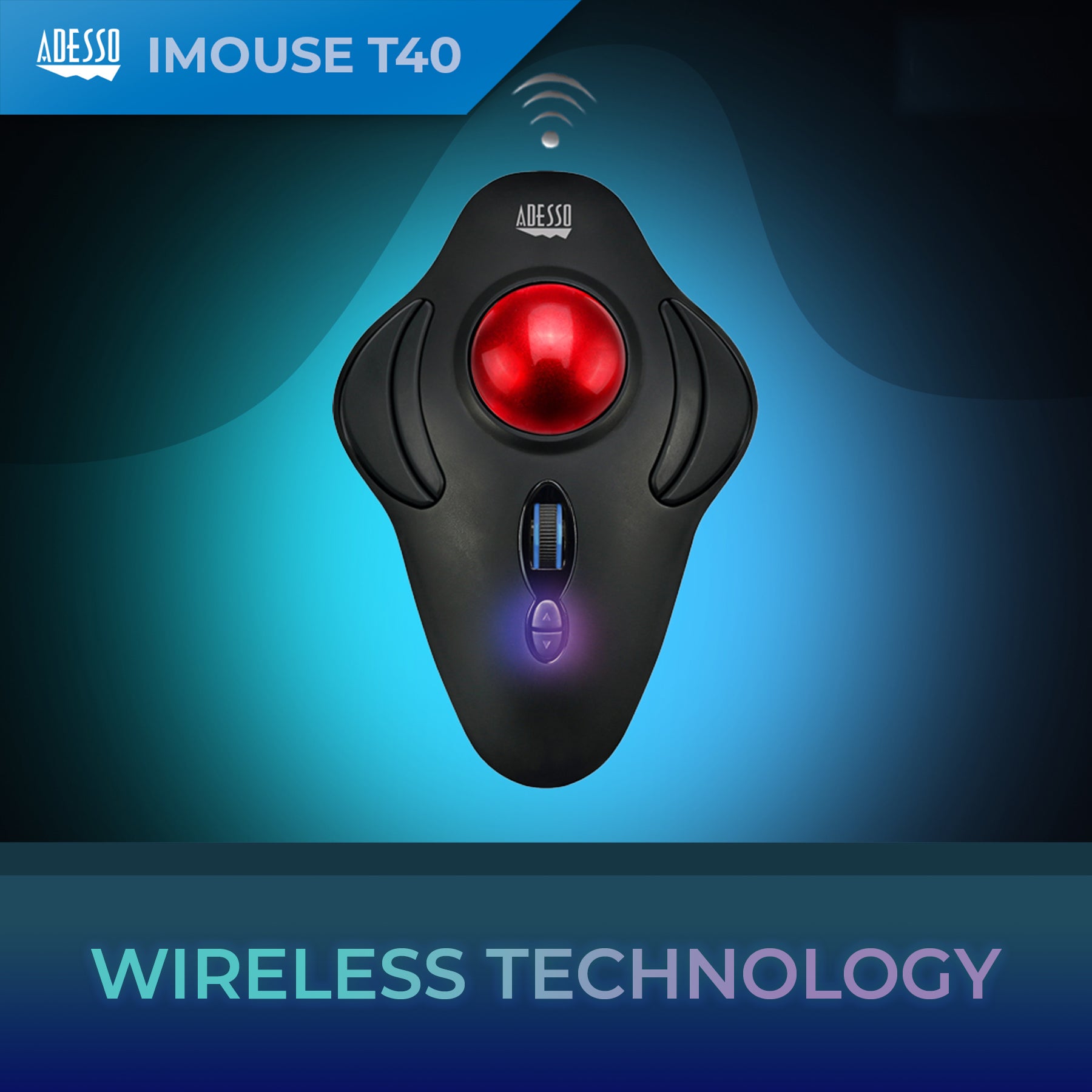 Adesso iMouse T40 Wireless Ergonomic Programmable Trackball Mouse