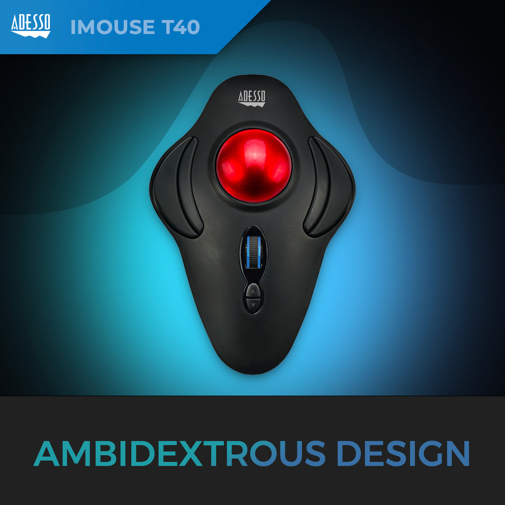 Adesso iMouse T40 Wireless Ergonomic Programmable Trackball Mouse