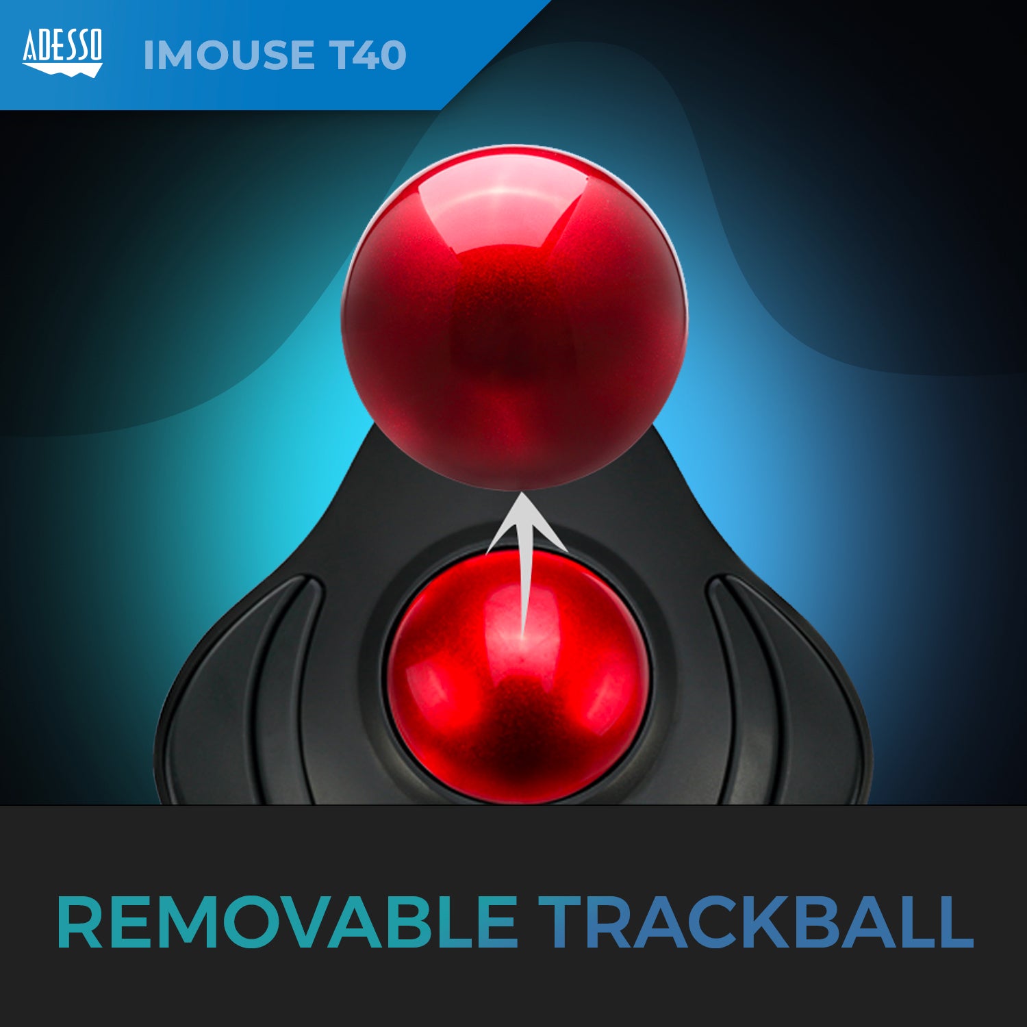 Adesso iMouse T40 Wireless Ergonomic Programmable Trackball Mouse