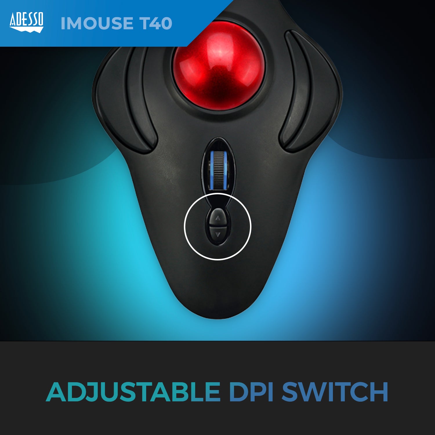 Adesso iMouse T40 Wireless Ergonomic Programmable Trackball Mouse