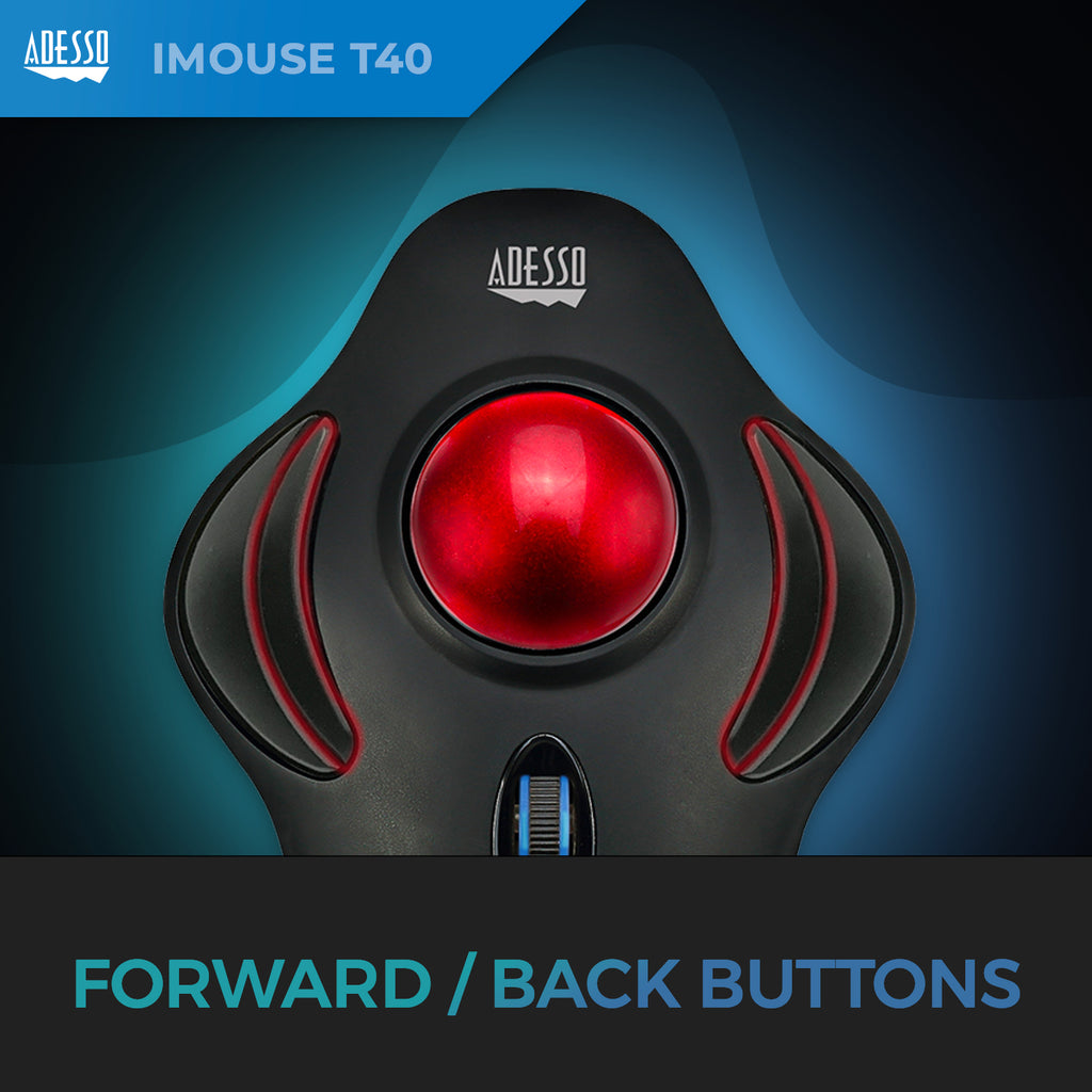 Adesso iMouse T40 Wireless Ergonomic Programmable Trackball Mouse