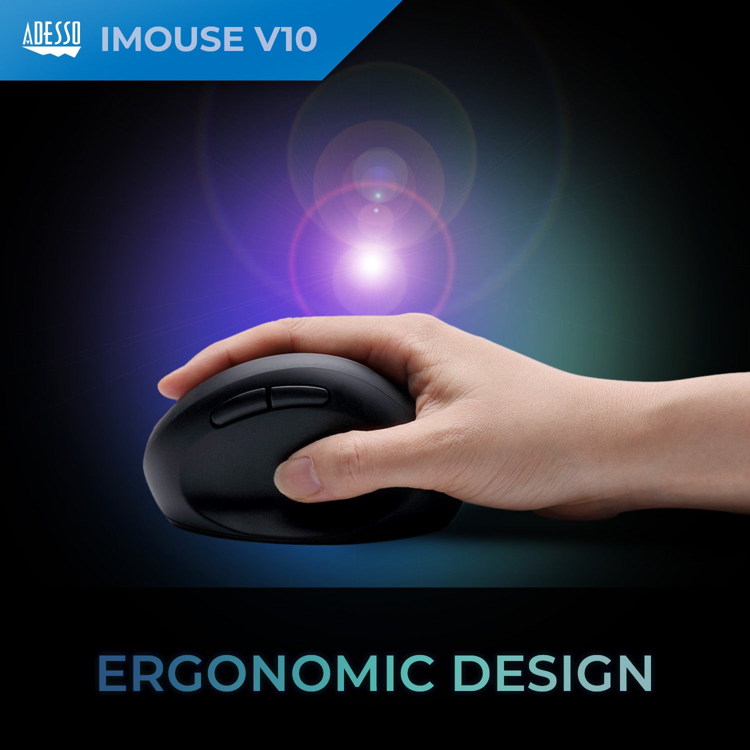 Adesso iMouse V10 Wireless Ergonomic Vertical Mini Mouse