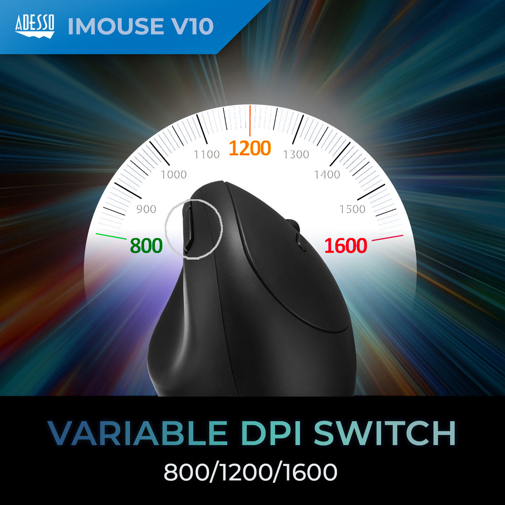 Adesso iMouse V10 Wireless Ergonomic Vertical Mini Mouse