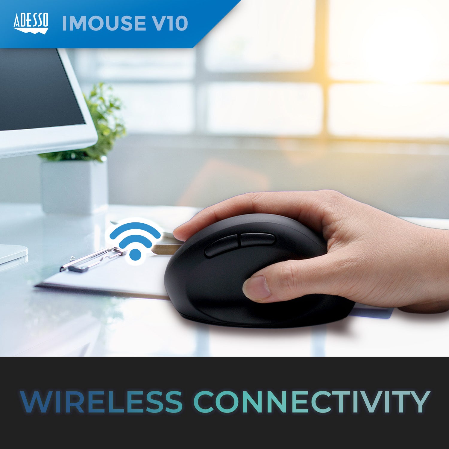 Adesso WKB-1150CB Wireless Ergonomic Keyboard & Vertical Mouse Combo