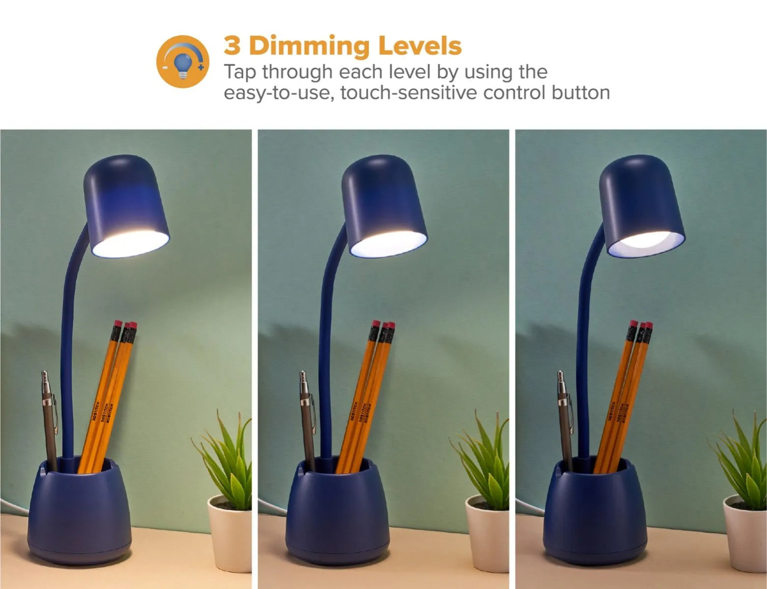 Bostitch Office Dimmable LED Desk Lamp with Storage Cup