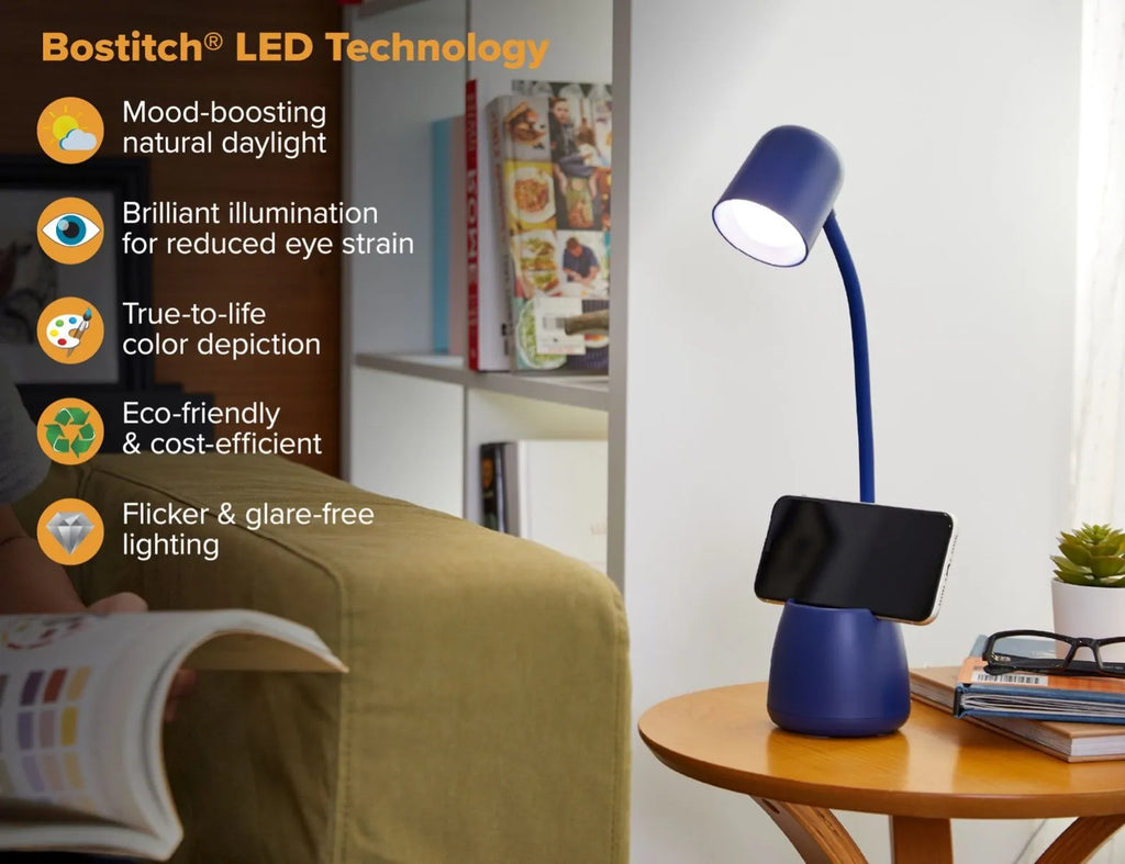 Bostitch Office Dimmable LED Desk Lamp with Storage Cup