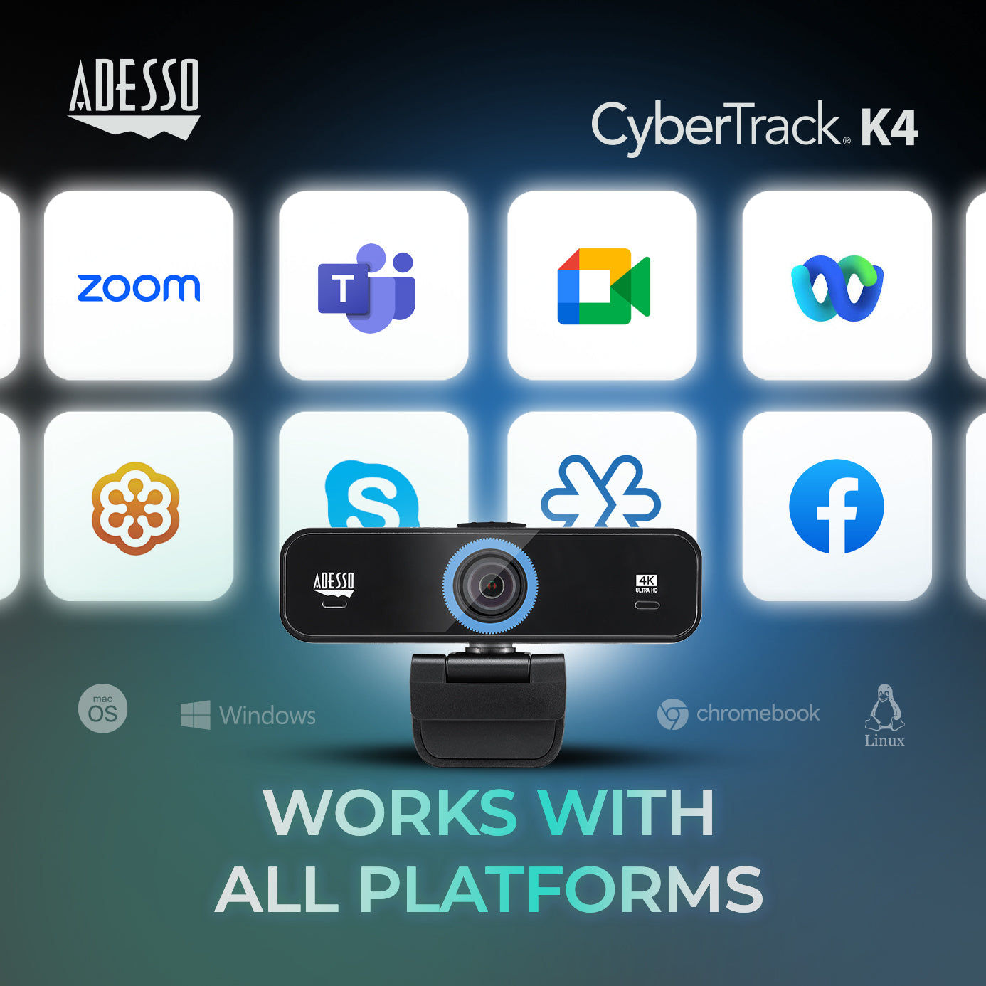 Adesso CyberTrack K4 4K Ultra HD Classroom Webcam